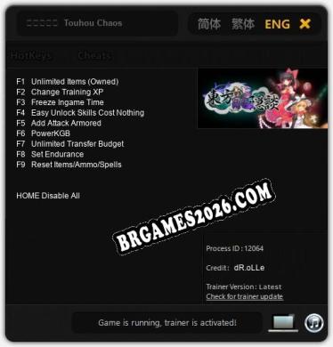 东方龙隐談  Touhou Chaos of Black Loong Trainer +9 by dR.oLLe [Última versão]