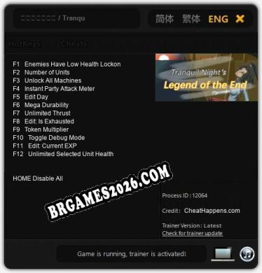 静夜之末影传说 / Tranquil Night Legend of the End - Trainer Funcional +12 funções