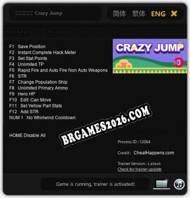 勇闯恶魔岛 Crazy Jump: Cheats, Trainer +13 [CheatHappens.com]