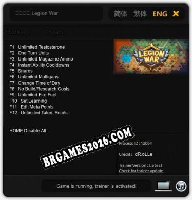 军团战棋 Legion War Trainer - 12 funções [Download Gratuito]