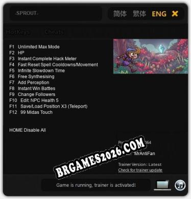 -SPROUT- Trainer +12 by MrAntiFan [Última versão]