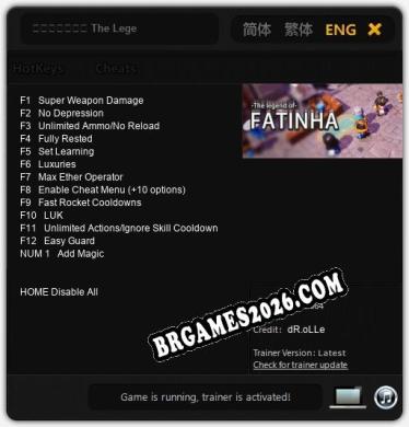 法蒂尼亚的传说 The Legend of Fatinha Trainer - 13 funções [Download Gratuito]