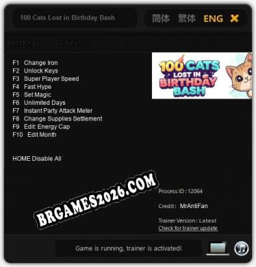 Trainer para 100 Cats Lost in Birthday Bash [v1.0.2]
