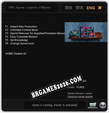 1001 Jigsaw. Legends of Mystery 5: Trainer Completo (v3.0.79)