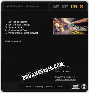 22 Racing Series  RTS-Racing: TRAINER E CHEATS (V1.0.35)