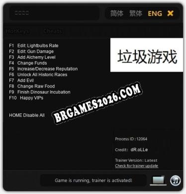 垃圾游戏 - Trainer Funcional +10 funções