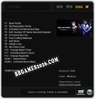 코드 안티데시스 - Cheat Trainer +14 [Edição dR.oLLe]