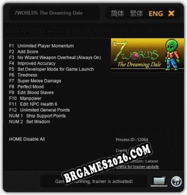 7WORLDS The Dreaming Dale Trainer - 14 funções [Download Gratuito]