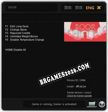 BOOR: Trainer Completo (v3.0.34)