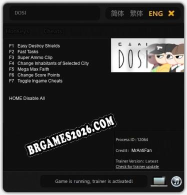Cheats e trainer DOSI +7 [Verificado funcionando]