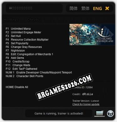 iii：輪れ廻るワンダーランド: Trainer Atualizado v1.9 (todos os cheats)