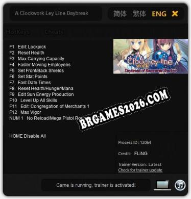 Cheats e trainer A Clockwork Ley-Line Daybreak of Remnants Shadow +13 [Verificado funcionando]