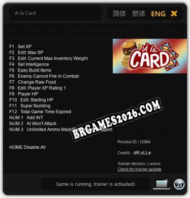 A la Card: Trainer Completo (v1.0.50)