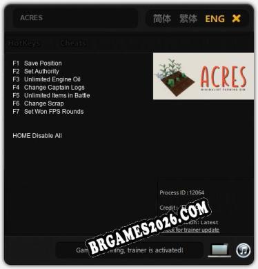 ACRES - Cheat Trainer +7 [Edição FLiNG]
