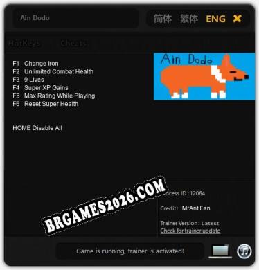 Trainer e cheats para Ain Dodo - 6 opções