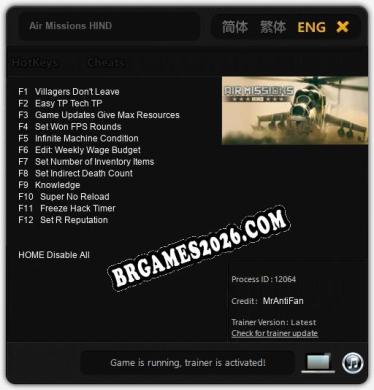 Air Missions HIND: TRAINER E CHEATS (V1.0.43)