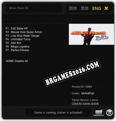 Trainer para Alien Hunt 3D [v1.0.4]