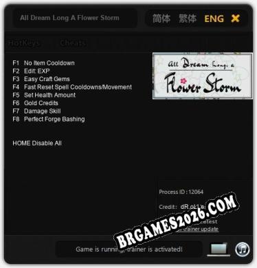 All Dream Long A Flower Storm: Trainer Gratuito (+8 cheats)