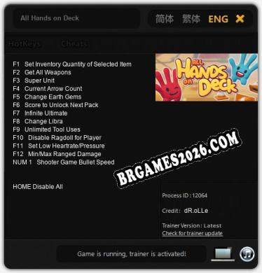 Cheats e trainer All Hands on Deck +13 [Verificado funcionando]