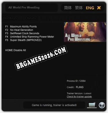All World Pro Wrestling: Trainer Gratuito (+5 cheats)