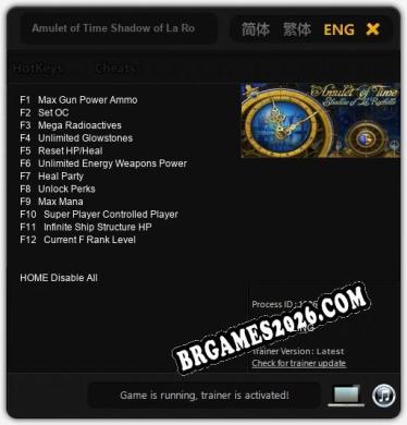 Amulet of Time Shadow of La Rochelle - Cheat Trainer +12 [Edição FLiNG]