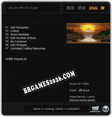 Ancient Worlds Egypt: Trainer Completo (v2.0.50)
