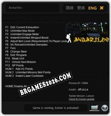 Andarilho Trainer +15 by dR.oLLe [Última versão]