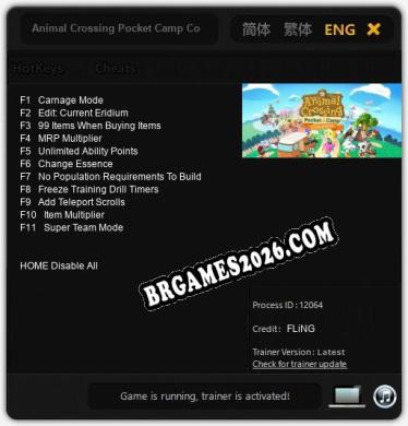 Animal Crossing Pocket Camp Complete: Trainer Gratuito (+11 cheats)
