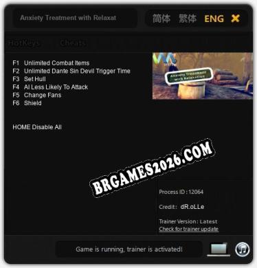 Trainer e cheats para Anxiety Treatment with Relaxation Demo - 6 opções