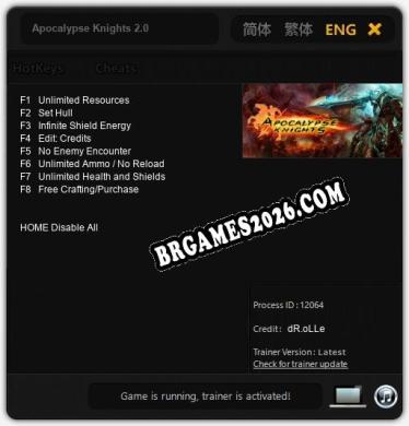 Apocalypse Knights 2.0 Trainer +8 by dR.oLLe [Última versão]