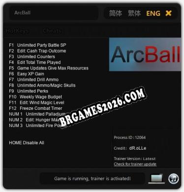 ArcBall - Cheat Trainer +15 [Edição dR.oLLe]
