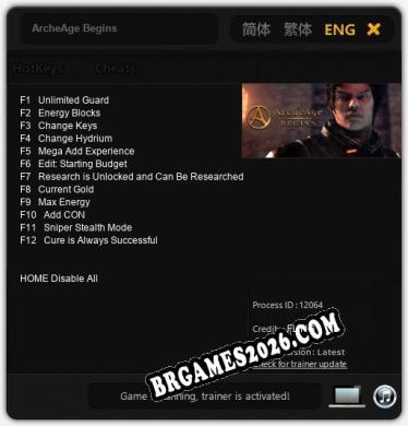 Cheats e trainer ArcheAge Begins +12 [Verificado funcionando]