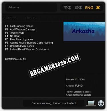 Cheats e trainer Arkasha +8 [Verificado funcionando]