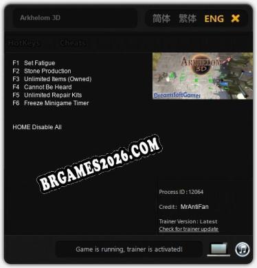 Arkhelom 3D: Trainer Atualizado v1.2 (todos os cheats)