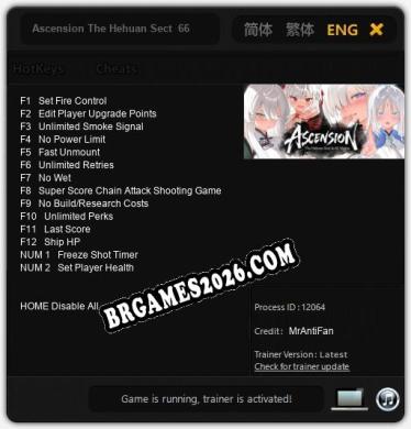 Trainer Ascension The Hehuan Sect  66 Waifus [PC] - 14 funções ativas
