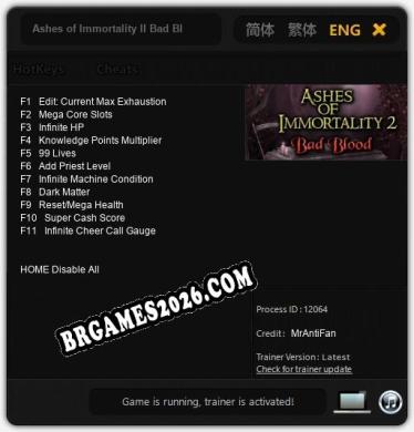 Ashes of Immortality II Bad Blood: Trainer Completo (v3.0.87)