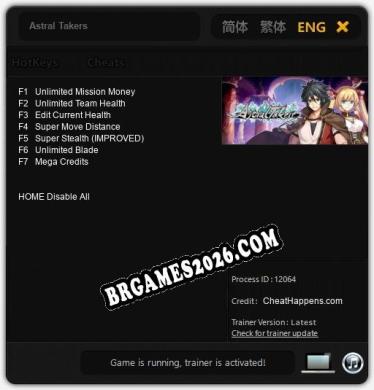 Cheats Astral Takers - Trainer v5.7 por CheatHappens.com