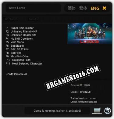 Astro Lords: Trainer +11 [v1.6]