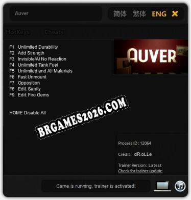 Auver: Trainer Completo (v3.0.68)