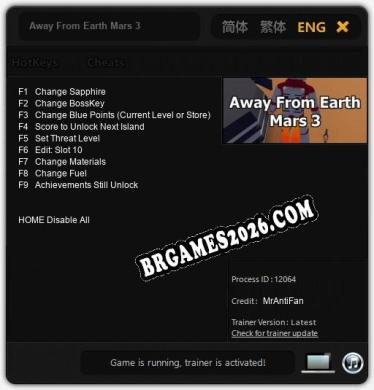 Away From Earth Mars 3: Cheats, Trainer +9 [MrAntiFan]