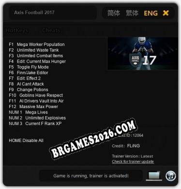 Axis Football 2017: Trainer +15 [v1.1]