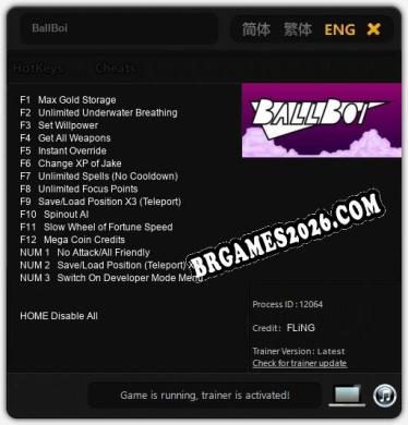 Cheats BallBoi - Trainer v1.1 por FLiNG