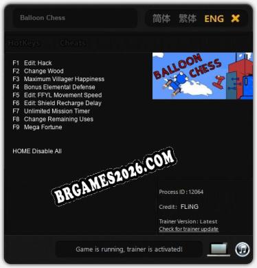 Trainer Balloon Chess [PC] - 9 funções ativas