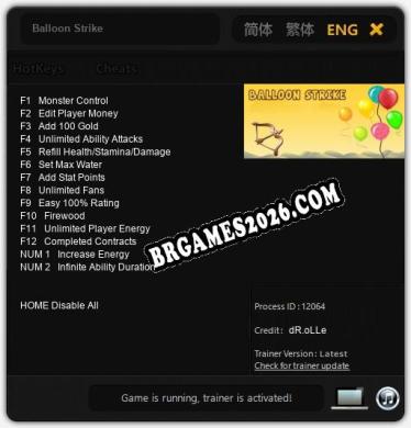 Balloon Strike: Trainer Gratuito (+14 cheats)
