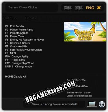 Banana Chaos Clicker: Trainer Completo (v2.0.57)