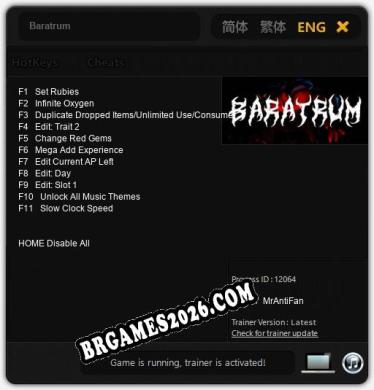 Baratrum: Cheats, Trainer +11 [MrAntiFan]