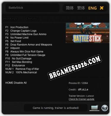 BattleStick: Trainer Gratuito (+14 cheats)