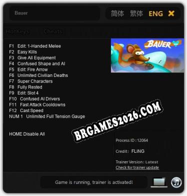 Cheats Bauer - Trainer v5.4 por FLiNG