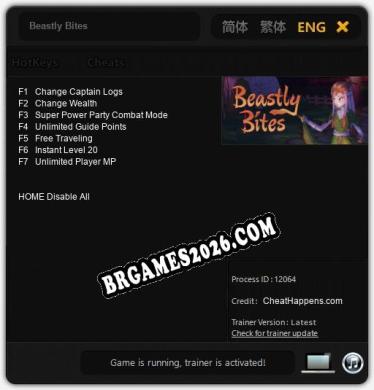 Trainer Beastly Bites [PC] - 7 funções ativas
