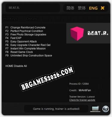 BEAT.R.: Trainer Gratuito (+9 cheats)